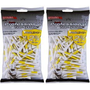 Pride Professional Tee System ProLength 2 ¾" Golf Tees, 100 Count (Pack of 2)