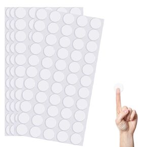 Sticky Tack, Poster Putty Glue Dots Double Sided, Sticky Putty for Wall Hanging,Double Sided Removable Clear Mounting Round Reusable Tacky Transparent Adhes 4 Sheet (200 Counts)