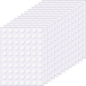 Double-Sided No Traces Adhesive Clear Sticky Tack Removable Putty Reusable Transparent Sticker for Christmas Festival Decoration, Metal, Glass, Wall, Ceramic, Wood (Round Shape,490 Pieces)