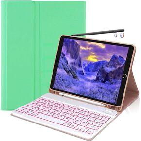 Keyboard Case for Samsung Galaxy Tab S6 Lite 10.4" 2024 2022/2020(SM-P610/P613/P615/P619), Backlit Keyboard Case Detachable Slim Stand Cover S Pen Holder (Sky Blue)