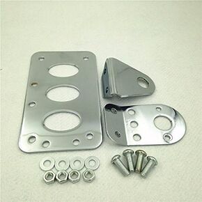 SMT-Chrome Custom Horizontal Vertical Side Mount License Plate Bracket 7"x 4" (18x10cm) Compatible With Harley Davidson Bobber Chopper [B019GIU1TG]