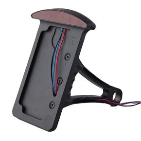 DREAMIZER Motorcycle Tail Light Brake Running Light Rear Light 1" Side Mount License Plate Bracket Holder compatible with Bobber Chopper Cruiser Custom Bike (#1Black- 1" Axle Hole)