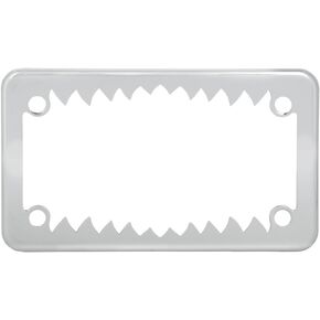 GG Grand General 60461 Chrome Shark Teeth License Plate Frame with 2 Holes, 12"x 6-3/8"