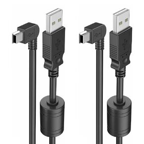 Pixelman 6.6Ft Charger Cable for Garmin GPS,(2 Pcs) 90 Degree Universal Mini USB Power Cable for Garmin GPS,Car Navigator Charger Adapter GPS Charger for Garmin Zumo Xt Drivesmart 65 Dezl Tomtom