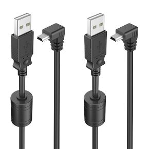 كابل شحن 18AWG لجهاز Garmin GPS، (6.5 قدم قطعتان) سلك طاقة GPS أكثر سمكًا، كابل شاحن USB صغير بحماية 90 درجة، محول شحن لجهاز Garmin GPS Garmin Drivesmart 65 Zumo Xt Nuvi