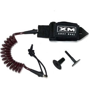 XM SURF MORE Bodyboard Leash - Premium Coiled EZ-FIT Wrist Body Board Leash with Plug - Adjustable, Ultra-Comfy Neoprene Arm Support, Ultra-Strong Leash Cord for Maximum Safety - USA Made