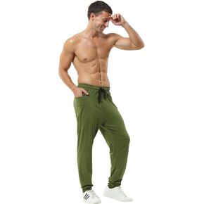 Hoerev Mens Cotton Running Athletic Sports Fashion Walking Running Yoga Breathable Pants Trousers