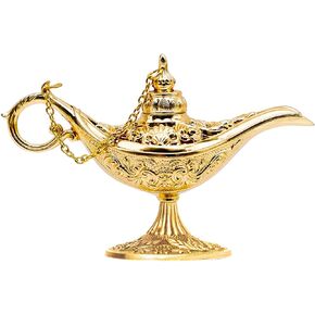 Gold Aladdin Lamp Small Ornaments, Legend Aladding Magic Genie Lamp Wishing Light Decoration, Costume Props Home Crafts Decor Birthday Christmas Gift