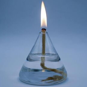 Refillable Liquid Petite Cone Oil lamp - Sturdy Borosillicate Glass Oil Candle (Cone)