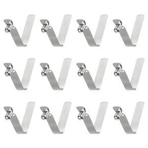 HARFINGTON 12pcs Single Button Kayak Paddle Snap Spring Clip 49x11mm 65Mn Spring Steel V-Shaped Hollow Lift Telescopic Locking Tube Pole Clips for Tent Umbrella Camping