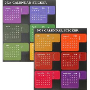 NUOBESTY 1 Set Weekly Planner Stickers 2024 Calendar Notepad Indexes Stickers Self- Adhesive Monthly Stickers for Planner Notebook Labels Indexes