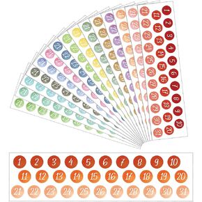 15 Sheets Planner Date Stickers Calendar Numbers Stickers Number Planner Colorful Stickers Calendar Stickers for Planner Date Stickers in Rainbow Colors for Planners Journals Calendar
