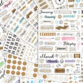 Panelee 24 Sheets Daily Planners - 1000+ Monthly, Weekly Planner Stickers & Accessories for Journaling, Scrapbooking with Date, Number, Weather