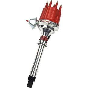 PerTronix D100711 Flame-Thrower Plug and Play Vacuum Advance Red Male Cap Billet Electronic Distributor with Ignitor II Technology for Chevrolet Small Block/Big Block