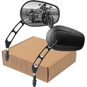 Chrome 8mm Rearview Mirrors for Touring Road Glide FLTRX Electra Glide FLHT Road King FLHR Street Glide FLHX Sportster Dyna Softail models 1982-2023
