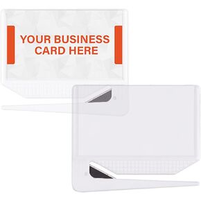 Uncommon Desks Business Card Letter Openers - (100 Pack) (Clear) Professional Letter Openers with Business Card Insert, Perfect Promotional Item for Business