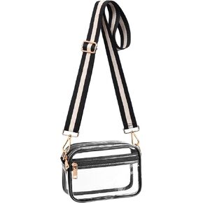 BS-VOG Clear Crossbody Bag Stadium Approved, Clear Purses for Women, Small Clear Stadium Bag for Concerts Sports Events