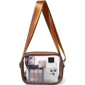 TOBVZOO Clear Purse Crossbody Bag Stadium Approved, Transparent Bag with Adjustable Strap for Concerts Sports Events