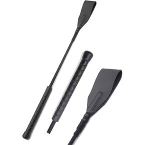 Riding Crop 18" for Horses, Equestrian Riding Crop for Horses, Double Slapper Horse Crop, Black English Riding Crop, Genuine Leather Horse Crop