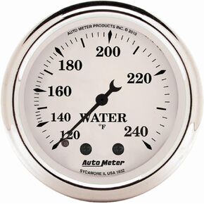 Auto Meter 1632 Old Tyme White Mechanical Water Temperature Gauge