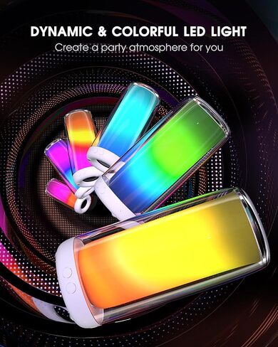 Karaoke Machine for Adult Kids, Portable Bluetooth Karaoke Speaker with 2 Wireless Microphones, Singing Karaoke Player for Birthday Gift Party Family Home Supports TWS/Bluetooth/TF/AUX/USB in Kuwait