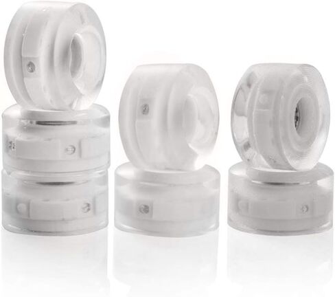 Roller Skate Wheels Light Up, 8 Pack with Bearings - Roller Skate Wheels for Double Row Skating and Skateboard 32mm x 58mm (Wheels White) in Saudi Arabia