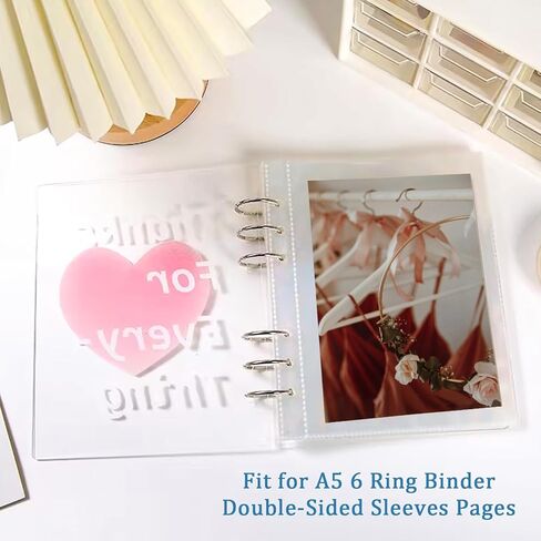 30 حزمة من 60 جيبًا مقاس 5 × 7 بوصات لحافظات بطاقات الصور مقاس A5 و6 حلقات، صفحات صور بجيب واحد على الوجهين وواقي أوراق صور فائق الوضوح للصور والبطاقات البريدية in Kuwait