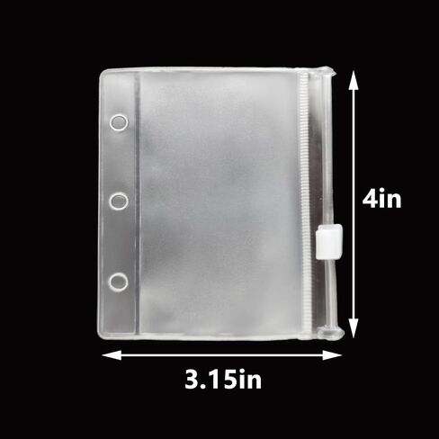 30pcs Mini Binder Pockets Clear 3 Holes PVC Loose Leaf Binder Pouch Cash Budget Envelopes Zippe Binder Inserts PVC Protectors Pouches for 3-Ring Notebook Binder Sheet Organize Photos Cards Bills in Saudi Arabia