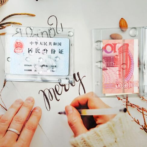 30pcs Mini Binder Pockets Clear 3 Holes PVC Loose Leaf Binder Pouch Cash Budget Envelopes Zippe Binder Inserts PVC Protectors Pouches for 3-Ring Notebook Binder Sheet Organize Photos Cards Bills in Saudi Arabia