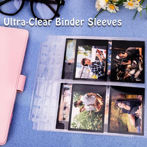 Antner 25 حزمة من الأكمام A5، مخطط 6 فتحات، مغلفات توفير المال لـ A5 6 حلقات، أوراق Kpop Photocard، 4 واقيات لصفحات الجيب لكتاب تحدي بطاقات الألعاب، 100 جيب in Saudi Arabia