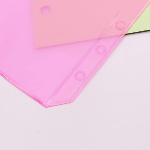 الأرجواني PVC الموثق جيوب 12pcs A6 المجلدات سستة الحقيبة حقيبة فضفاضة ورقة 6 ثقوب PVC البريدي المنظم مجلد لمجلة الميزانية حفظ أكياس الجيب in Kuwait