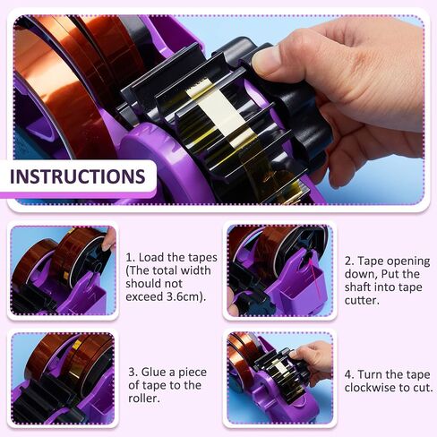 Multiple Roll Cut Heat Tape Cut Dispenser Heat Resistant Sublimation Desk Tape Dispenser with 5 Pieces High Temp Tape Multi-Size Heat Press Tape for Industrial Use, Solder (Blue) in Saudi Arabia