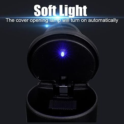 منفضة سجائر سيارة من الكريستال الماسي مع غطاء مقاوم للرائحة، منفضة سجائر السيارة مع غطاء أزرق LED، منفضة سجائر محمولة للسيارة، حامل أكواب أسطواني بدون دخان للسجائر، سلة مهملات صغيرة للسيارة (وردي) in Kuwait