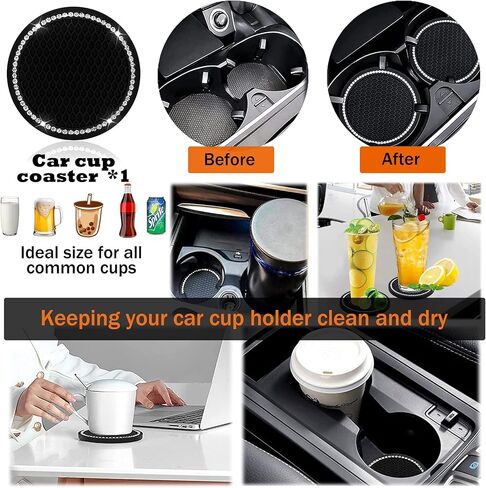 منفضة سجائر سيارة من الكريستال الماسي مع غطاء مقاوم للرائحة، منفضة سجائر السيارة مع غطاء أزرق LED، منفضة سجائر محمولة للسيارة، حامل أكواب أسطواني بدون دخان للسجائر، سلة مهملات صغيرة للسيارة (وردي) in Kuwait