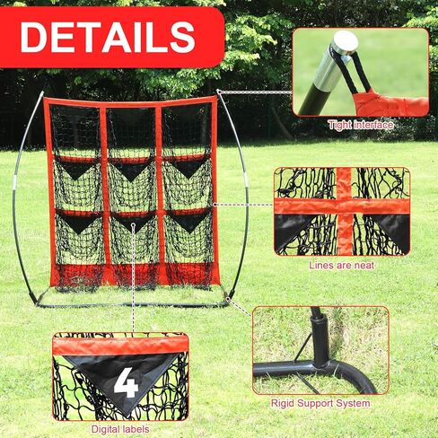 Storgem Baseball and Softball Net,Pitching Target Baseball Net with 9 Pocket,Pitching Strike Zone Target Net with Carry Bag in Kuwait