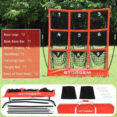 Storgem Baseball and Softball Net,Pitching Target Baseball Net with 9 Pocket,Pitching Strike Zone Target Net with Carry Bag in Kuwait