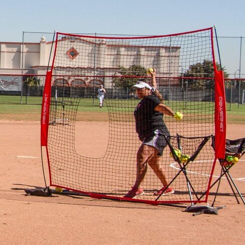 PowerNet 7x7 ft Pitch-Thru Protection Screen for Softball | 49 sqft Barrier | Perfect for Pitching or Batting Practice | Open Area in Net to Allow Ball to Pass Through in Saudi Arabia