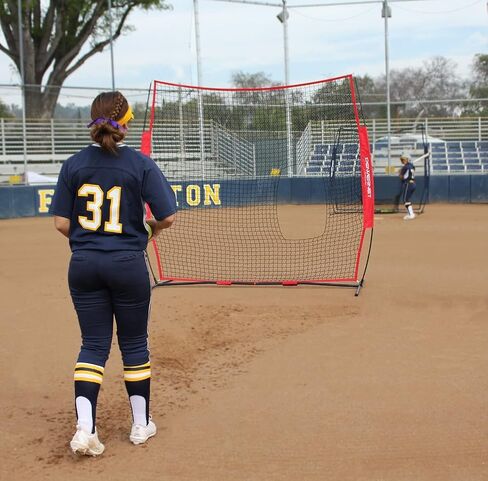 PowerNet 7x7 ft Pitch-Thru Protection Screen for Softball | 49 sqft Barrier | Perfect for Pitching or Batting Practice | Open Area in Net to Allow Ball to Pass Through in Saudi Arabia