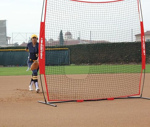PowerNet 7x7 ft Pitch-Thru Protection Screen for Softball | 49 sqft Barrier | Perfect for Pitching or Batting Practice | Open Area in Net to Allow Ball to Pass Through in Saudi Arabia
