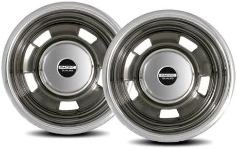 Pacific Dualies 44-2708 17" Polished Stainless Steel Wheel Simulator Front Tag Axle Kit for 2003-2014 Dodge Ram 3500/Truck RV Motorhome in Kuwait