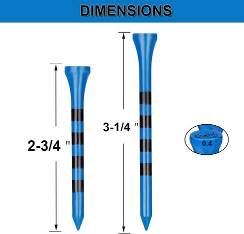 Professional Bamboo Golf Tees 2 3/4 & 3 1/4 Inch | Pack of 50 Golf Tees,Reduce Friction & Side Spin in Saudi Arabia