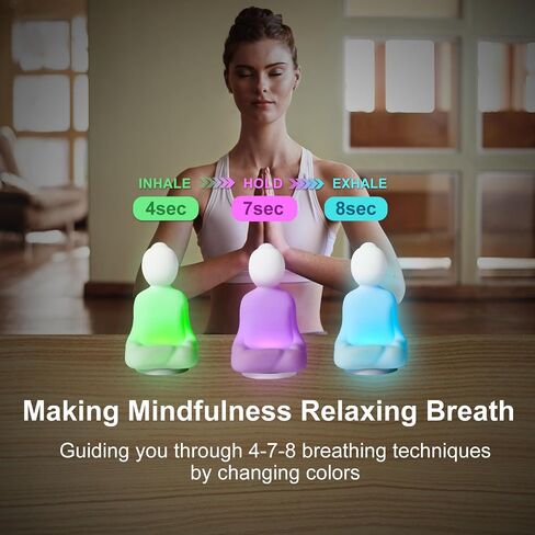 Mindfulness 'Breathing Yoga', Themoxia Guided Breathing Exercise Tool, 4-7-8 Guided Visual Meditation Breathing Light, Calm Your Mind for Stress & Anxiety Relief/Learn Deep Breathing for Adults Kids in Saudi Arabia