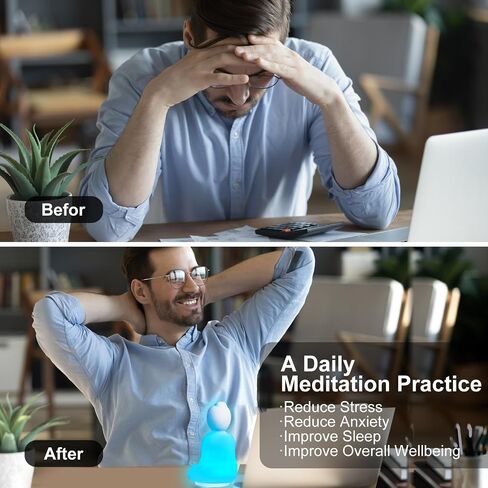 Mindfulness 'Breathing Yoga', Themoxia Guided Breathing Exercise Tool, 4-7-8 Guided Visual Meditation Breathing Light, Calm Your Mind for Stress & Anxiety Relief/Learn Deep Breathing for Adults Kids in Saudi Arabia