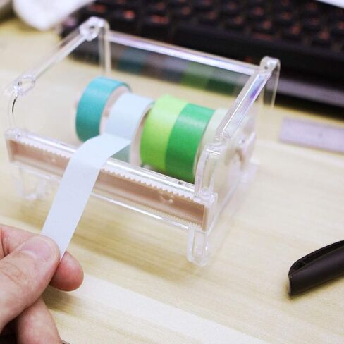 6 Pack Washi Tape Dispenser Cutter, Clear Washi Tape Organizer, Acrylic Tape Holder Organizer for Cutter Masking Tape in School, Office and Home for DIY (Beige)1 in Saudi Arabia