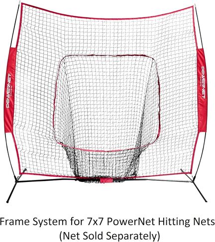 PowerNet Metal Frame and Fiberglass Poles for Baseball Softball Net 7x7 (Frame ONLY) Replacement | Bow Style Frame | Heavy Duty Steel | Fiberglass Poles | Fits PowerNet 7'x7' Training Nets in Saudi Arabia