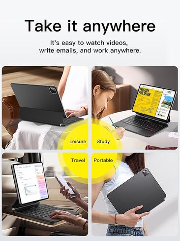 Techfish Keyboard Case for iPad Pro 12.9 (6th, 5th, 4th, 3rd Generation),Magic Keyboard for iPad Pro 12.9, Magnetic Keyboard Case with Multi-Touch Trackpad,Bluetooth Wireless Backlit,Black in Kuwait