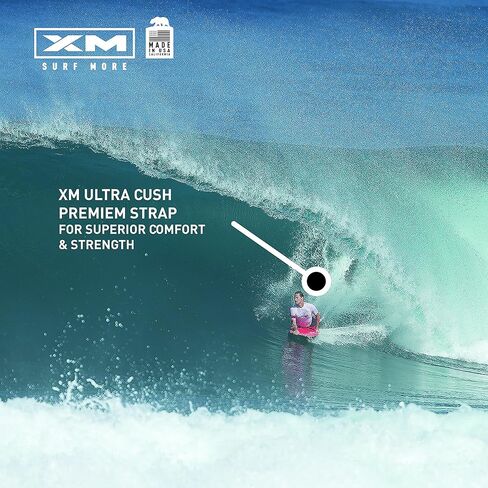 مقود XM SURF MORE Bodyboard - مقود ملفوف ممتاز EZ-FIT مع قابس - دعم ذراع من النيوبرين قابل للتعديل ومريح للغاية، سلك مقود فائق القوة لتحقيق أقصى قدر من الأمان - صنع في الولايات المتحدة الأمريكية in Saudi Arabia