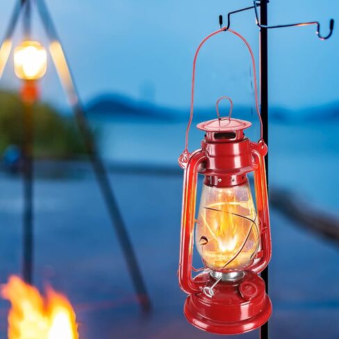 4 Pieces Oil Lamp 12 Inch Hurricane Lantern Kerosene Lamp Oil Lantern Fuel Camping Lanterns Burning Lantern Metal Hanging Lantern with Wick for Indoor Party Decorations Home Camping Hiking (Red) in Saudi Arabia