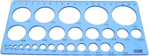 Circles Geometric Template Plastic Measuring Ruler for Office and School, Building Formwork, Drawing TPPR15089 (Blue) in Saudi Arabia