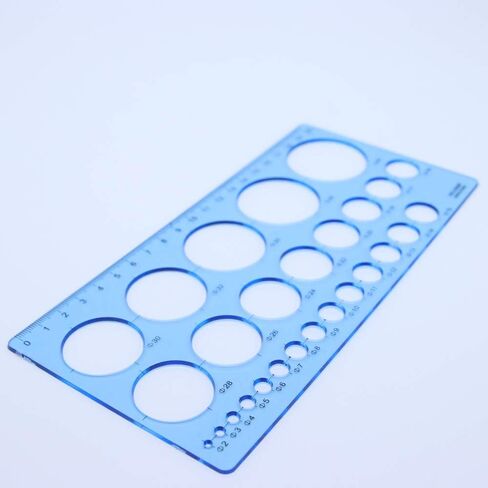 Circles Geometric Template Plastic Measuring Ruler for Office and School, Building Formwork, Drawing TPPR15089 (Blue) in Saudi Arabia